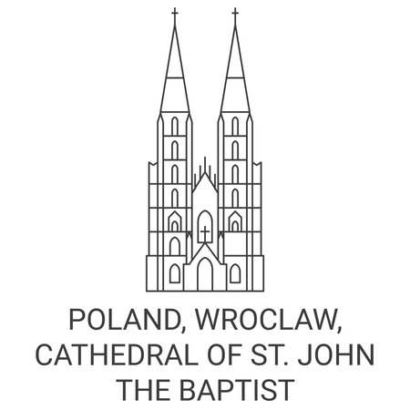 Poland, Wroclaw, Cathedral Of St. John The Baptist travel landmark vector illustrationのイラスト素材