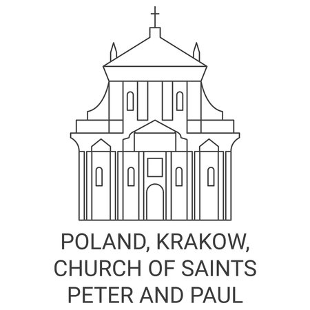 Poland, Krakow, Church Of Saints Peter And Paul travel landmark vector illustrationのイラスト素材