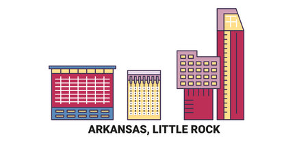 United States, Arkansas, Little Rock travel landmark vector illustrationのイラスト素材