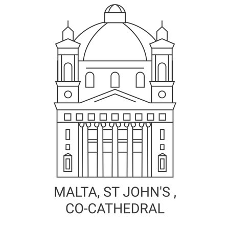 Malta, St Johns , Cocathedral travel landmark vector illustrationのイラスト素材