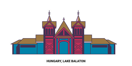 Hungary, Lake Balaton, Travels Landsmark travel landmark vector illustrationのイラスト素材