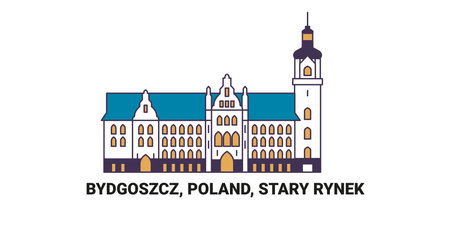 Poland, Bydgoszcz, Stary Rynek travel landmark vector illustrationのイラスト素材