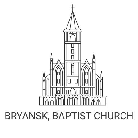Russia, Bryansk, Baptist Church travel landmark vector illustrationのイラスト素材