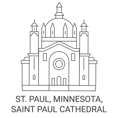 United States, St. Paul, Minnesota, Saint Paul Cathedral travel landmark vector illustrationのイラスト素材
