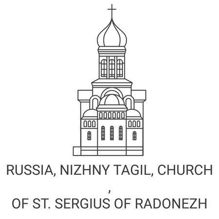 Russia, Nizhny Tagil, Church , Of St. Sergius Of Radonezh travel landmark vector illustrationのイラスト素材