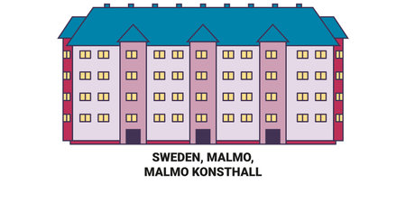 Sweden, Malmo, Malmo Konsthall travel landmark vector illustrationのイラスト素材