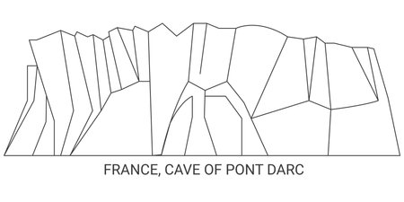 France, Cave Of Pont D, Arc travel landmark vector illustrationのイラスト素材