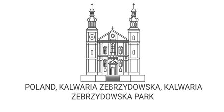 Poland, Kalwaria Zebrzydowska, Park travel landmark vector illustrationのイラスト素材
