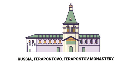 Russia, Orthodox Church travel landmark vector illustrationのイラスト素材