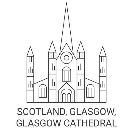 Scotland, Glasgow, Glasgow Cathedral travel landmark vector illustrationのイラスト素材