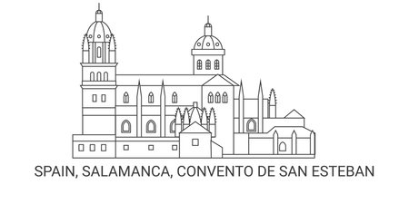 Spain, Salamanca, Convento De San Esteban, travel landmark vector illustrationのイラスト素材