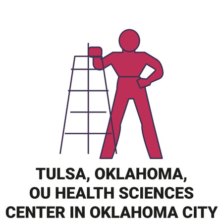 United States, Tulsa, Oklahoma, Ou Health Sciences Center In Oklahoma City travel landmark vector illustrationのイラスト素材