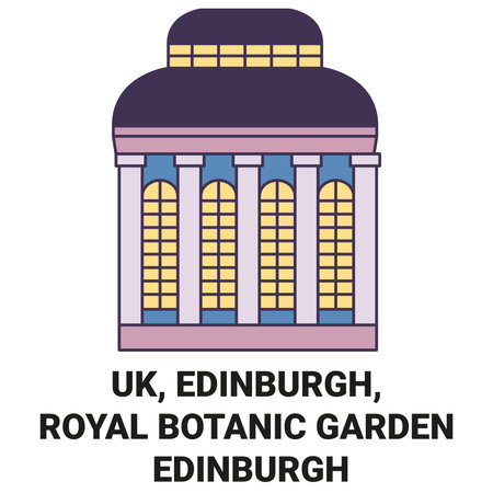 England, Edinburgh, Royal Botanic Garden Edinburgh travel landmark vector illustrationのイラスト素材
