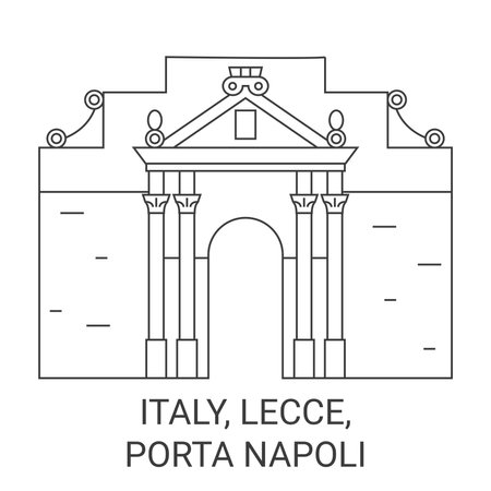 Italy, Lecce, Porta Napoli travel landmark vector illustrationのイラスト素材