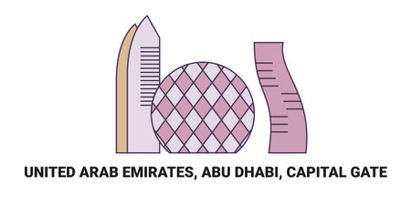 United Arab Emirates, Abu Dhabi, Capital Gate, travel landmark vector illustrationのイラスト素材
