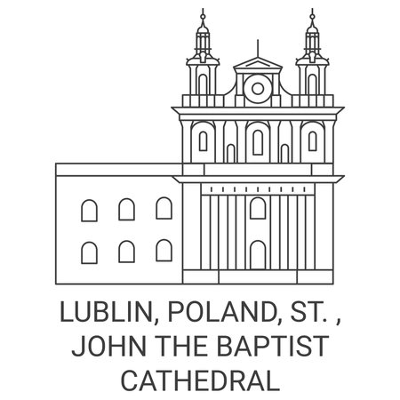 Poland, Lublin, St. , John The Baptist Cathedral travel landmark vector illustrationのイラスト素材