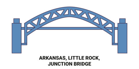 United States, Arkansas, Little Rock, Junction Bridge travel landmark vector illustrationのイラスト素材