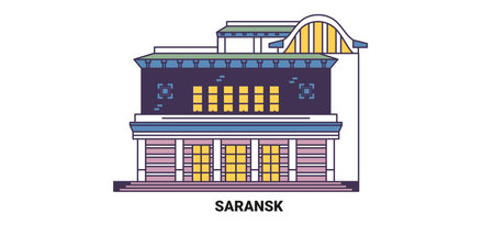 Russia, Saransk travel landmark vector illustrationのイラスト素材