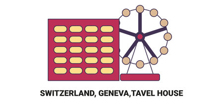 Switzerland, Geneva,Tavel House, travel landmark vector illustrationのイラスト素材