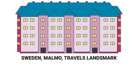 Sweden, Malmo, Travels Landsmark travel landmark vector illustrationのイラスト素材