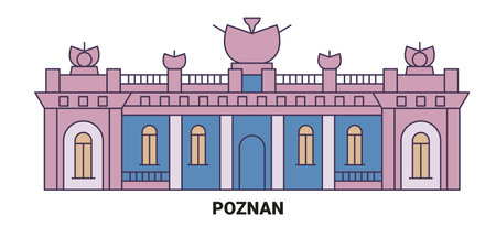 Poland, Poznan travel landmark vector illustrationのイラスト素材