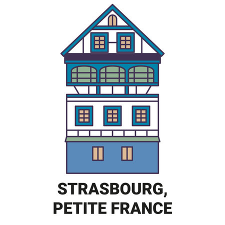 France, Strasbourg, Petite travel landmark vector illustrationのイラスト素材