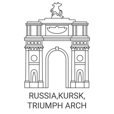 Russia,Kursk, Triumph Arch travel landmark vector illustrationのイラスト素材