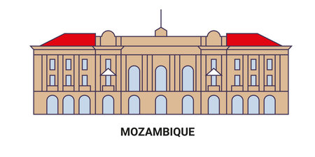 Mozambique travel landmark vector illustrationのイラスト素材