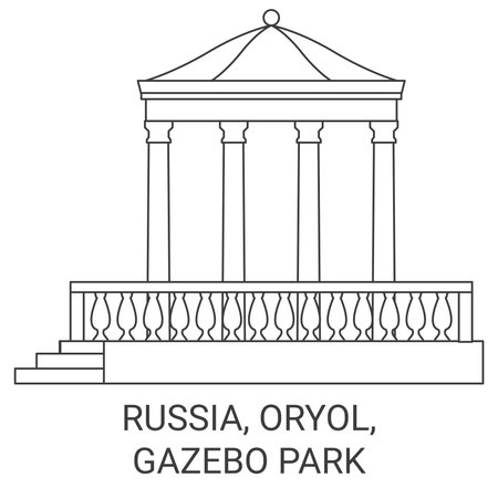 Russia, Oryol, Gazebo Park travel landmark vector illustrationのイラスト素材
