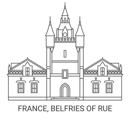 France, Belfries Of Rue travel landmark vector illustrationのイラスト素材