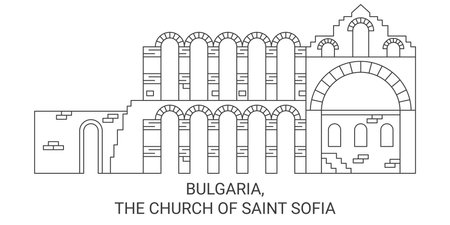 Bulgaria, The Church Of Saint Sofia travel landmark vector illustrationのイラスト素材