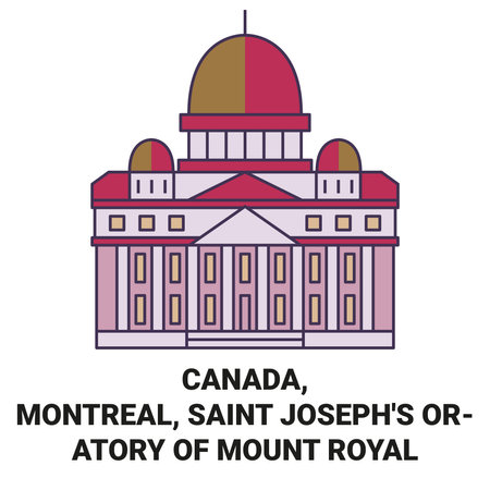 Canada, Montreal, Saint Josephs Oratory Of Mount Royal travel landmark vector illustrationのイラスト素材