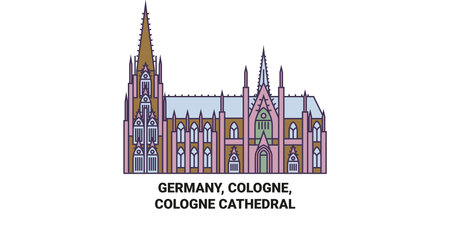 Germany, Cologne, Cologne Cathedral travel landmark vector illustrationのイラスト素材