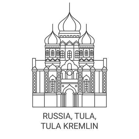 Russia, Tula, Tula Kremlin travel landmark vector illustrationのイラスト素材