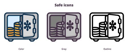 Safe, safe storage of money iconsのイラスト素材
