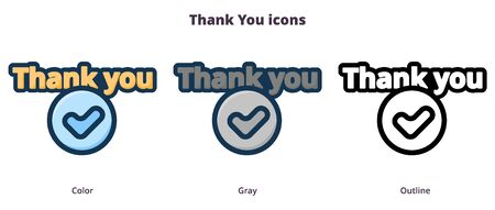 Thank you, approved three iconsのイラスト素材