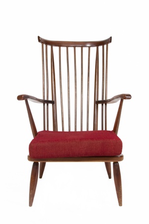 Wooden chair on white backgroundの写真素材