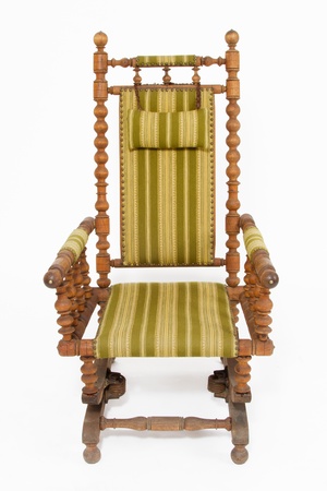 Old rocking chair on white backgroundの写真素材