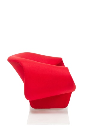 Modern style red armchair on white backgroundの写真素材