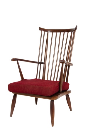 Wooden chair on white backgroundの写真素材
