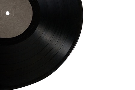 Old record disk close up on white backgroundの写真素材