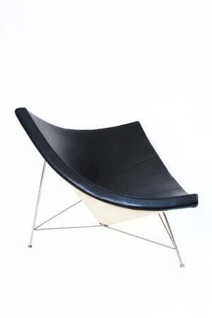 Black modern chair on white backgroundの写真素材