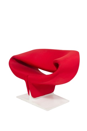 Modern style red armchair on white backgroundの写真素材