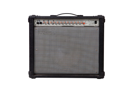 Guitar amplifier on white background