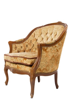 Luxury vintage armchair on white backgroundの写真素材