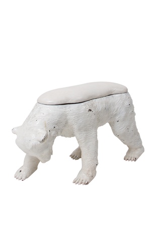 Bear outdoor seat on white backgroundの写真素材
