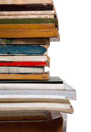 Pile of old books, close upの写真素材