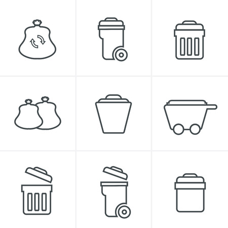Line Icons Style  Garbage Iconsのイラスト素材