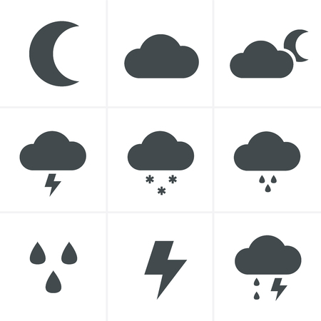 Weather icons on white backgroundのイラスト素材