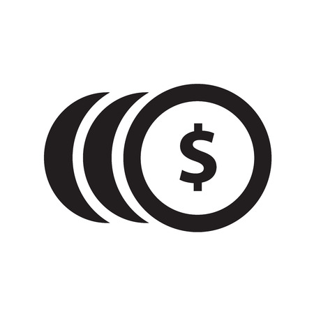 Coins with dollar sign simple icon on white backgroundのイラスト素材